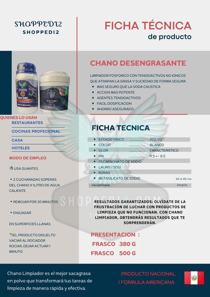 CHANO DESENGRASANTE 500 ML - LIMPIA PRO